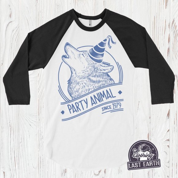 Party Animal Shirt Personalized Wolf Birthday Gifts for Boys Girls Wild Animal - Picture 2 of 2